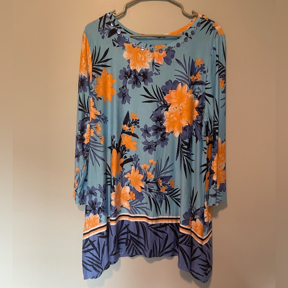 Ruby Rd. Floral Tunic Sz L